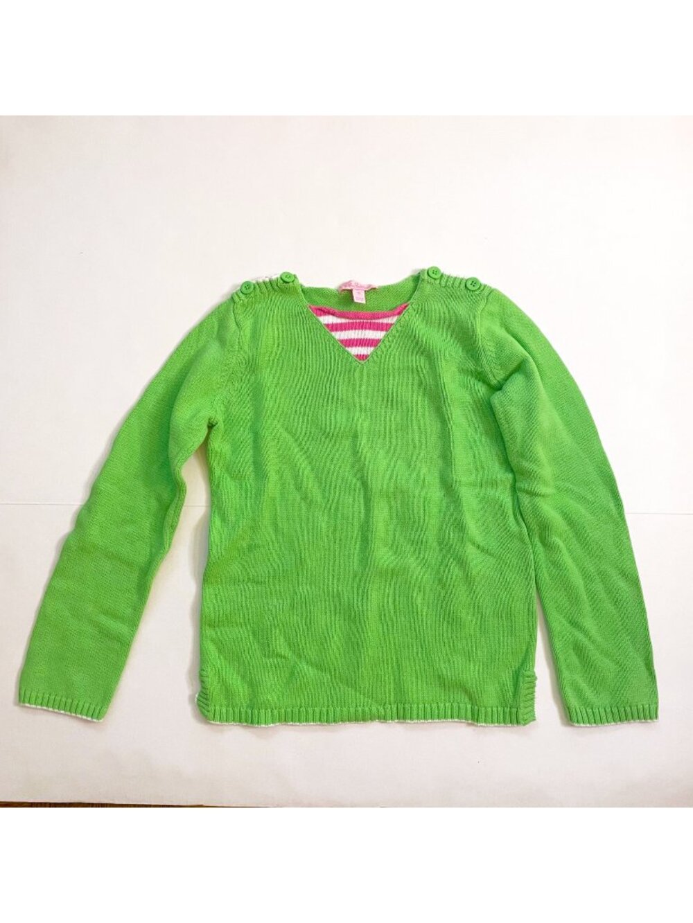 Lilly Pulitzer Girls Lime Green Sweater, Size 12